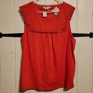 Boden Blouse Nella Eyelet Sleeveless Casual Summer Boho Top Size 16